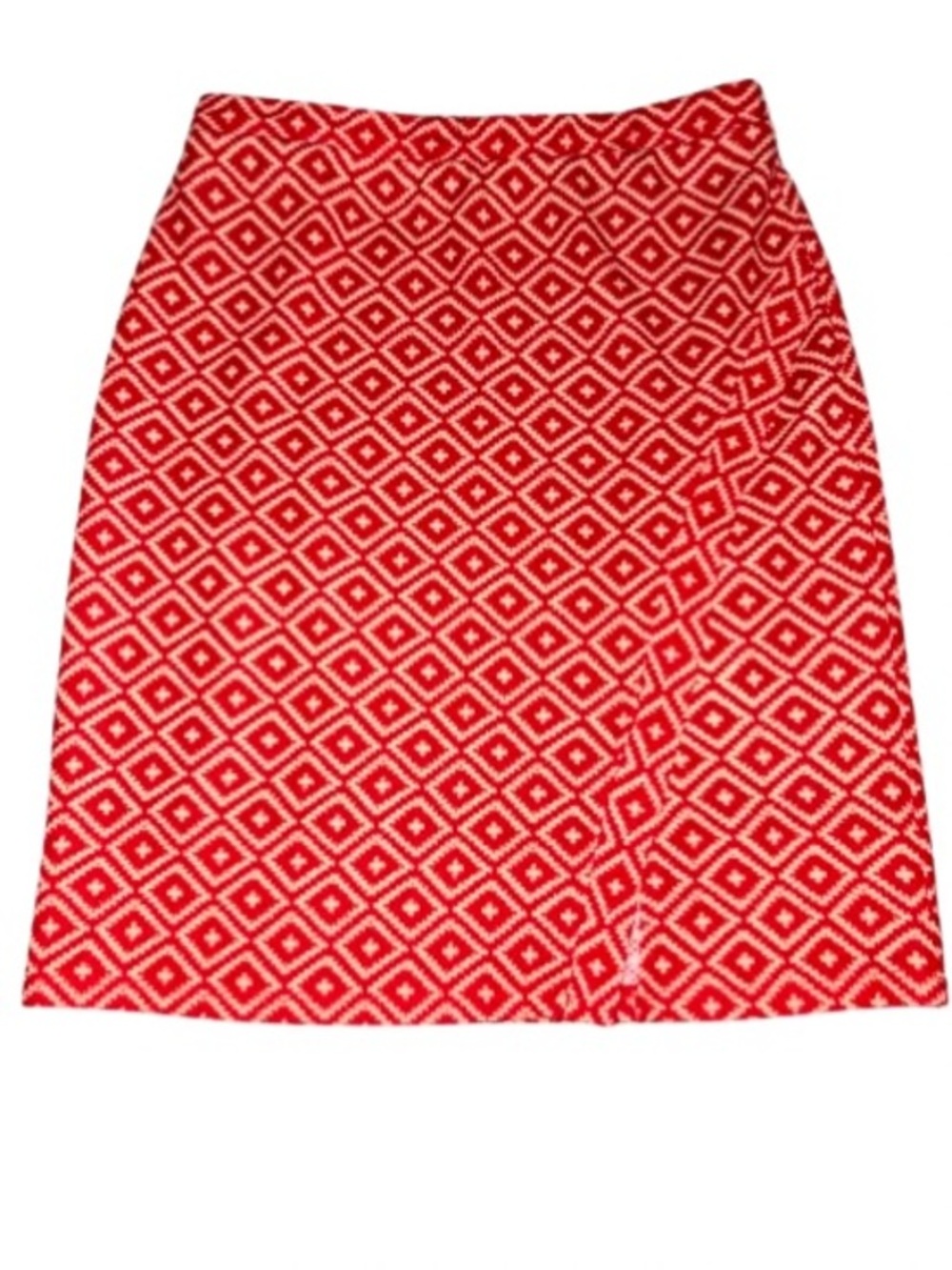 Gilli Red and White Geometric Pencil Skirt size L